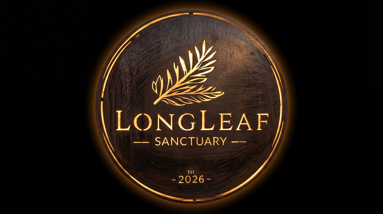 Longleaf Sanctuary — wood-burned medallion